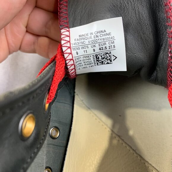 Converse John Varvatos Men Shoes 9 Gray Red Mid Top Leather Sneakers Rock Skater - Picture 11 of 12